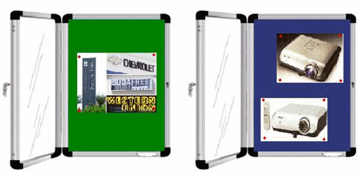 ACRYLIC COVER NOTICE BOARDS, AVAILABLE IN RED, BLUE, GREEN, GREY COLOURS